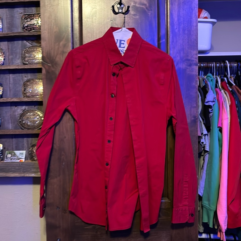 Red Button down